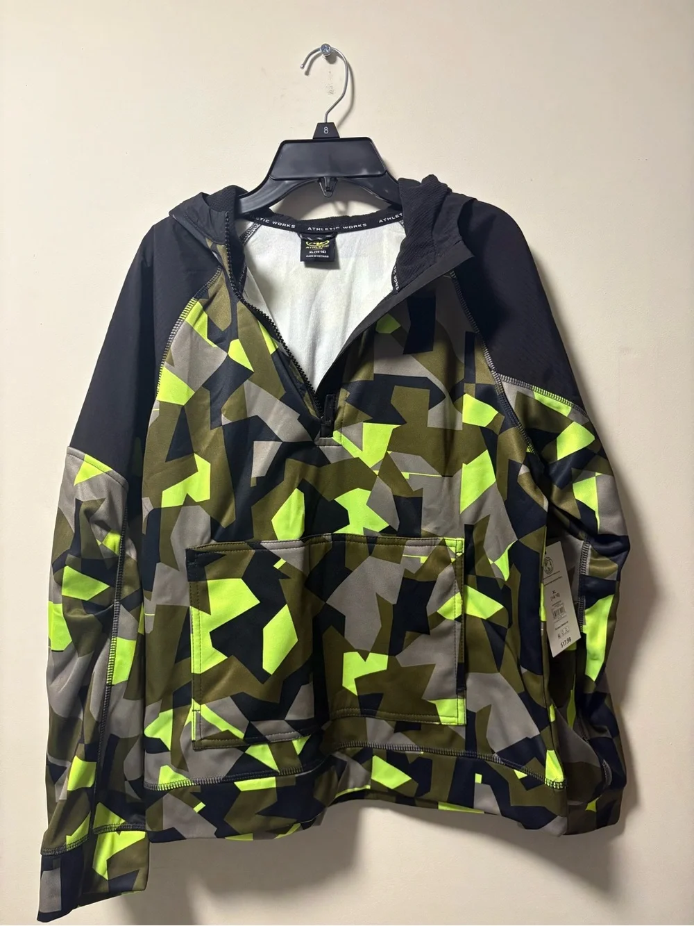 Athletic Works Neon Green & Black Camo Pullover  - Kids